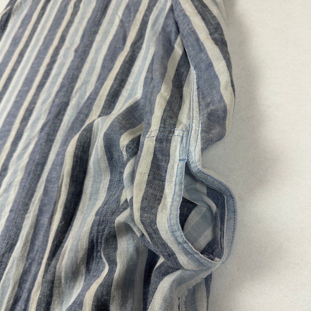 Beachlunchlounge Blue White Striped Sleeveless V-Neck Shift Dress Pockets Medium - Picture 5 of 7